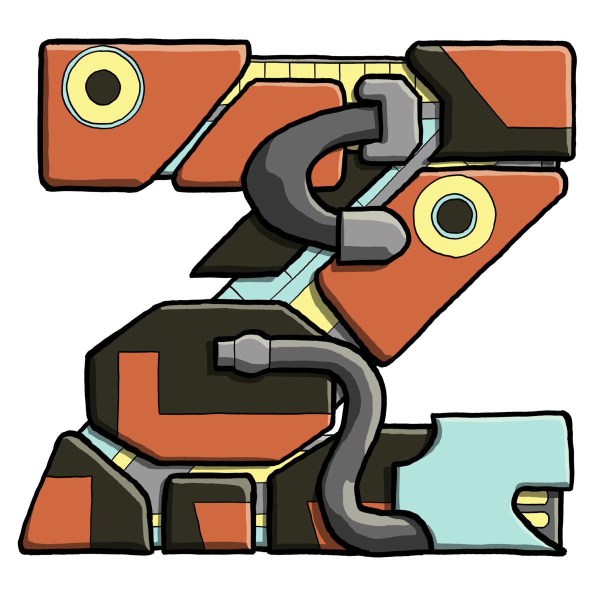 Letter Z, Capital and Lower Case Mechanical Typography | ArtSHINE Licensing